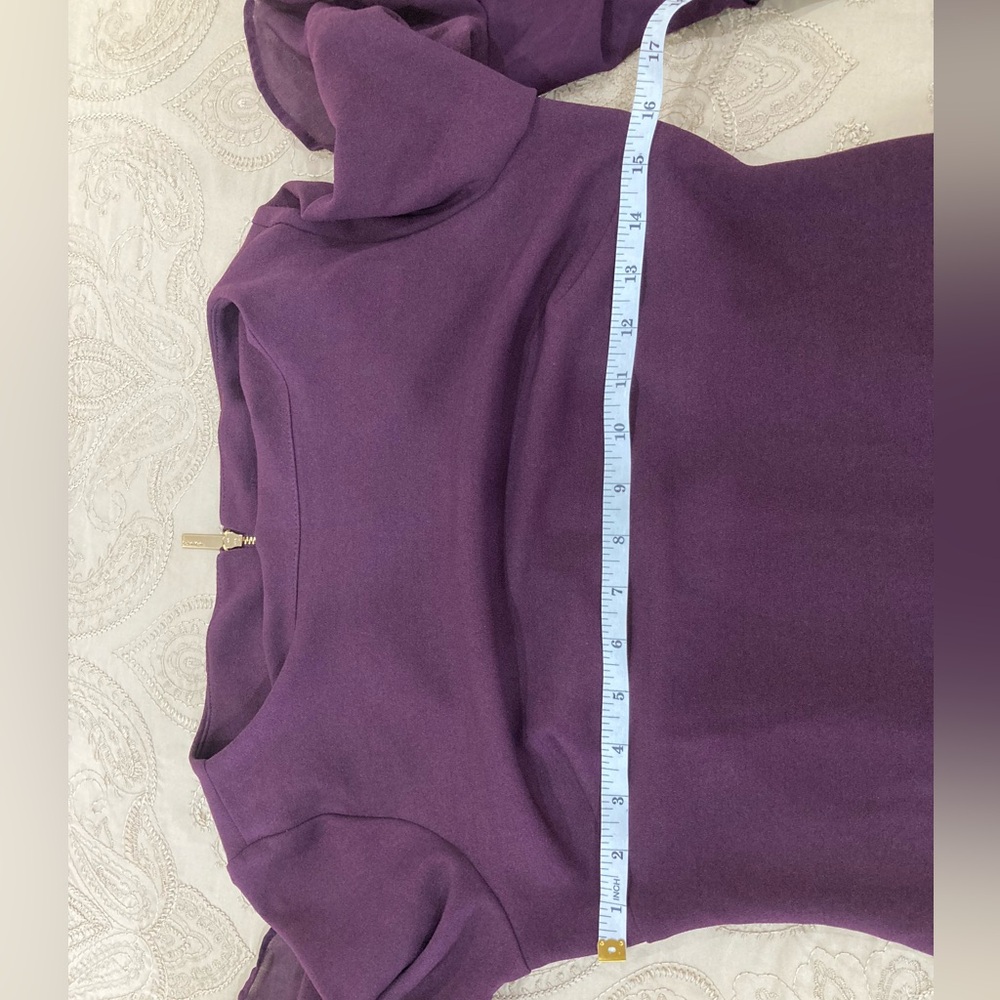 Calvin Klein Long Sleeve Dress - Deep Purple Like New - Picture 6 of 7